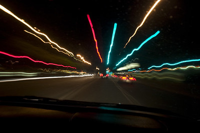 Driving at night long exposure